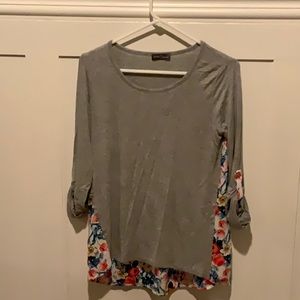Long sleeve blouse with contract back